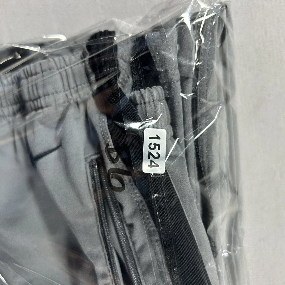 Mens Nike Vintage Y2K Track Pants XL Gray Black Stripe Zip Pocket Joggers